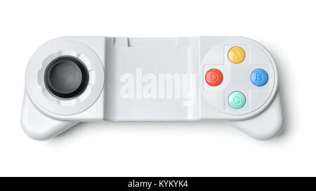 Top view of wireless gamepad isolated on white Stock Photo
