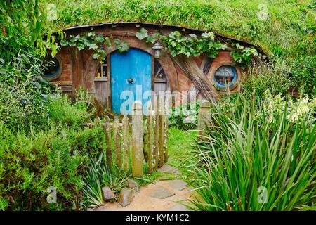 Hobbiton Movie Set Stock Photo