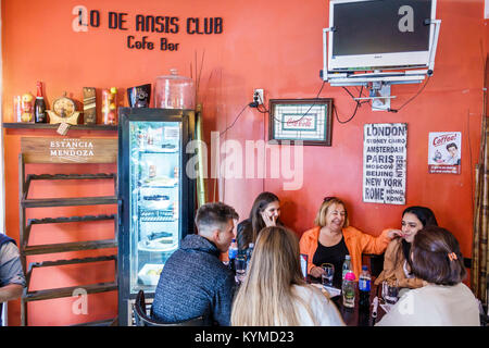 Buenos Aires Argentina,Palermo,Lo De Ansis Club Cafe Bar,interior inside,restaurant restaurants fooddining eating out cafe cafes bistro,adult adults w Stock Photo