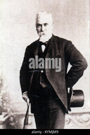 A portrait of Hiram Stevens Maxim, inventor of the Maxim gun, taken in ...