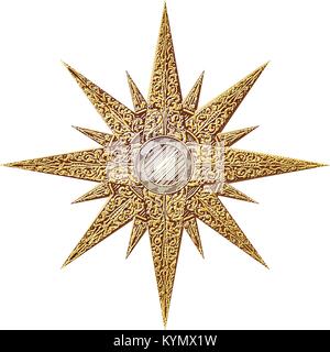 Gold Abstract Star Illustration Stock Vector