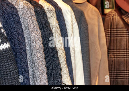 Winter sweaters of different texture Stock Photo