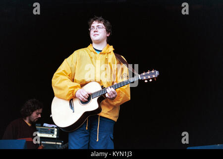 Gomez playing the Glastonbury festival 1998, Somerset, England, United Kingdom. Stock Photo