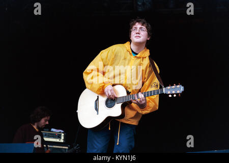 Gomez playing the Glastonbury festival 1998, Somerset, England, United Kingdom. Stock Photo