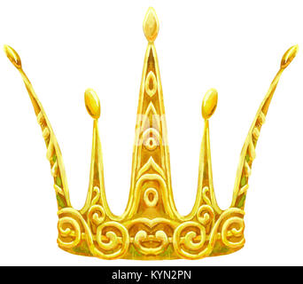 Watercolor Gold Crown with intertwining decorative elements Stock Photo ...