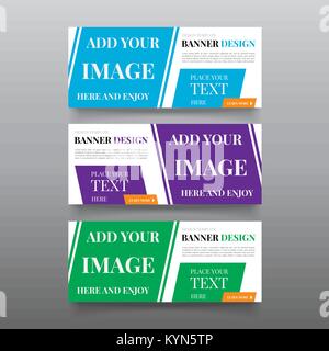 Diagonal banner design templates. Web banner design vector with text, button. Editable Website banner template. Business, promotional, company banners ad design. Cta banner advertising. Stock Vector
