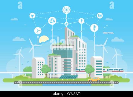 Eco-friendly housing complex - modern flat design style vector illustration Stock Vector