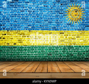 Flag of Rwanda painted on a brick wall Stock Photo - Alamy