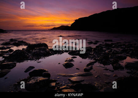 Sunset at Porth Dafarch, Anglesey Stock Photo
