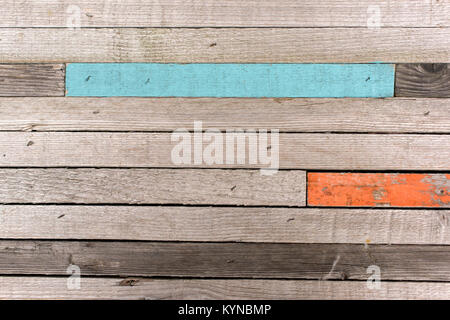 Part of old wooden panel with different colour timber Stock Photo