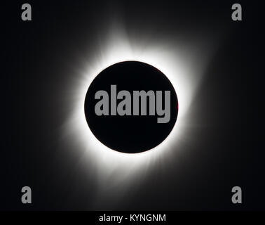 On August 21, 2017, a total solar eclipse was visible above Madras, Oregon, as it passed across parts of the U.S. and other continents. A partial eclipse was visible across North and South America, Africa, and Europe. Stock Photo
