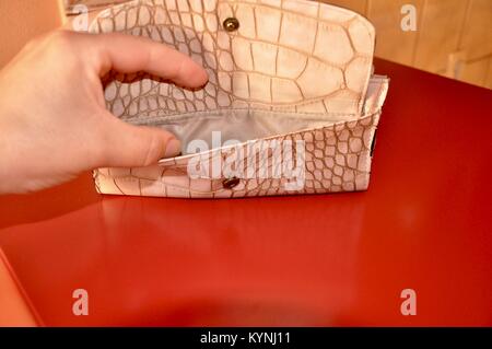 Concept of having no money in the wallet Stock Photo