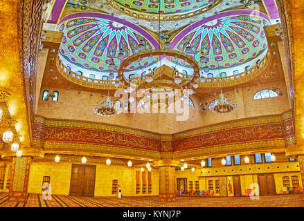 SHARM EL SHEIKH, EGYPT- DECEMBER 15, 2017: Al Sahaba mosque has many prayer halls on different floors, the most beautiful is located on the upper leve