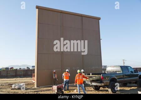 Ground-level views show the progress of the U.S. Border Wall Prototype ...
