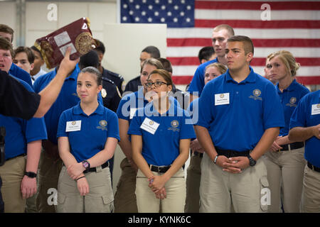 Explorers attending the National Law Enforcement Exploring Leadership Academy are given a tour of U.S. Customs and Border Protection, Office of Field Operations, activities at Dulles International Airport in Dulles, Va., July 25, 2017. U.S. Customs and Border Protection photo by Glenn Fawcett Stock Photo