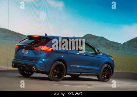 Detroit, Michigan, USA. 14th Jan, 2018. The Ford Edge ST at the North American International Auto Show. Credit: Jim West/Alamy Live News Stock Photo