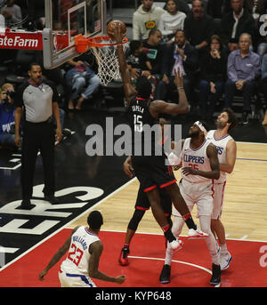 Los Angeles, CA, USA. 15th Jan, 2018. Houston Rockets center Clint Capela (15) dunking during the Houston Rockets vs Los Angeles Clippers at Staples Center on January 15, 2018. (Photo by Jevone Moore/Cal Sport Media) Credit: csm/Alamy Live News Stock Photo