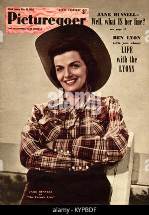 Cover of 1950s Picturegoer film magazine dated May 22 1954 featuring Jane Russell Stock Photo
