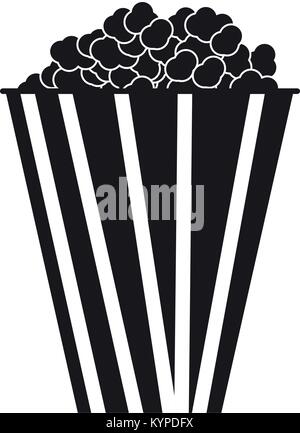 Bowl of popcorn silhouette Stock Vector