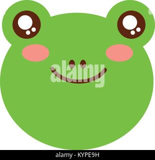 cute animal frog head baby Stock Vector