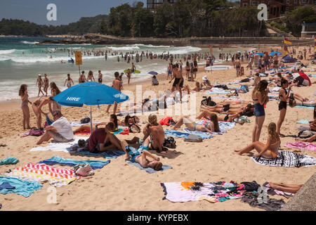 People on Manly beach Sydney Australia on sunny day Stock Photo