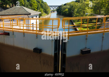 Lockport Locks district Erie canal NY Stock Photo