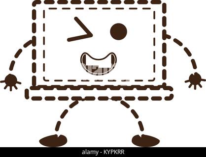 kawaii cute happy computer technology Stock Vector Art & Illustration ...
