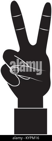 two fingers up peace hand gesture icon image  Stock Vector