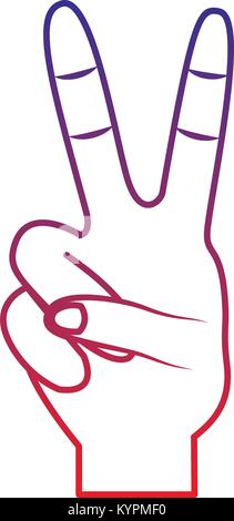 two fingers up peace hand gesture icon image  Stock Vector