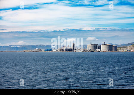 Hammerfest Island Muolkkut Northern Norway, gas processing plant. Stock Photo