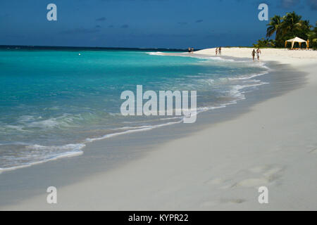 Blue waters in Anguilla Shoal Bay Beach Stock Photo