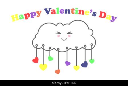 Valentine’s Day greeting card. Web banner. Vector illustration. Stock Vector