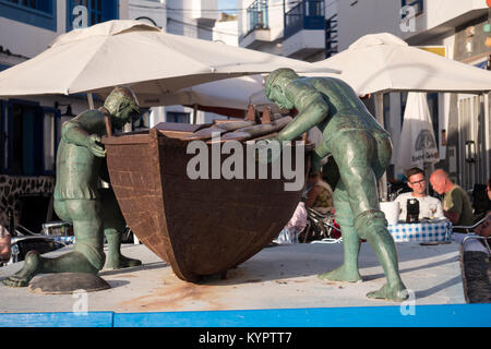 Fishermans Statue El Cotillo La Oliva Fuerteventura Canary Islands Spain Stock Photo