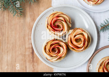 Apple Roses tarts Stock Photo