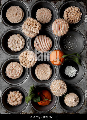 Homemade Orange Cupcakes Stock Photo