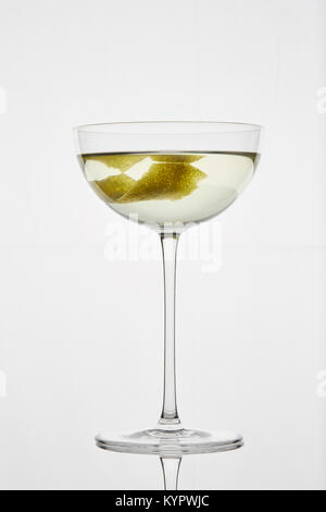 Classic Martini Cocktail photographed backlit on white background Stock Photo