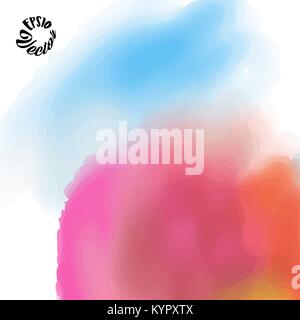 Pink and Blue watercolor background. Vector hand drawn wallpaper art sketch. Stock Vector
