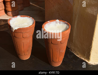 Creamy lassis at the famous Lassiwala shop, Jaipur, India Stock Photo