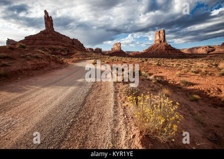 The road thru the Valley of the Gods, Utah Stock Photo