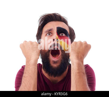 German football supporter cheering at match Stock Photo - Alamy