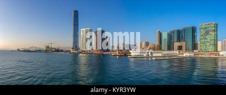 Victoria Harbour, Hong Kong  - October 11, 2017 : Star Pisces parking at Ocean Terminal building at afternoon Stock Photo