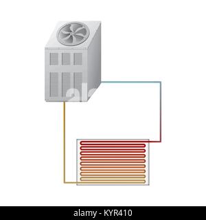 The outdoor unit of the chiller Stock Vector