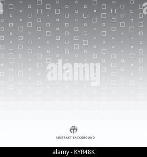 Abstract technology white square pattern random on gray halftone background texture. Vector illustration Stock Vector