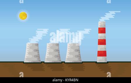 Power plant station vector illustration Stock Vector