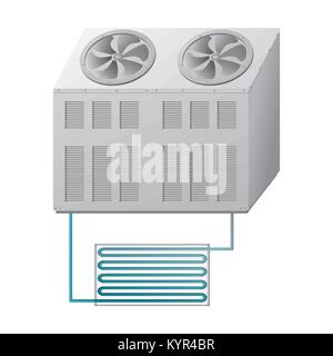 Outdoor and indoor unit chiller Stock Vector