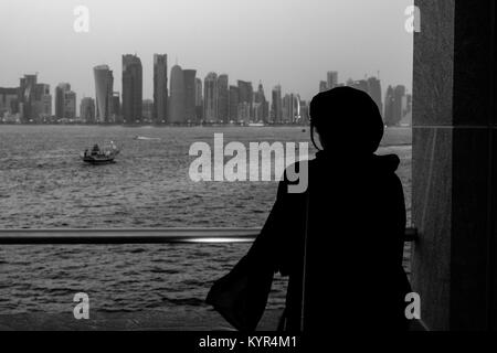 The streets of Doha can be colourful and full of life Stock Photo