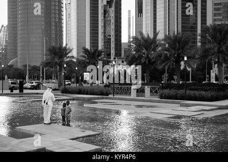 The streets of Doha can be colourful and full of life Stock Photo