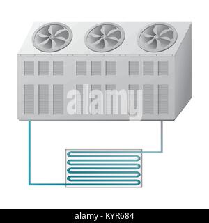 Outdoor and indoor unit chiller Stock Vector