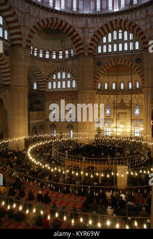 People and mosque Selimiye in Edirne, Turkey Stock Photo