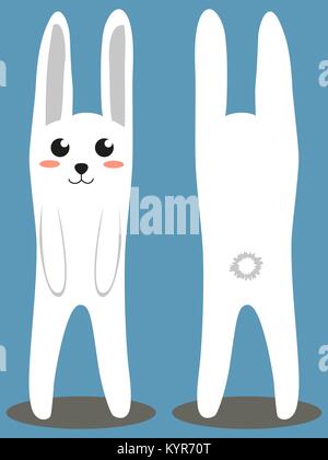 White rabbit colorful poster Stock Vector